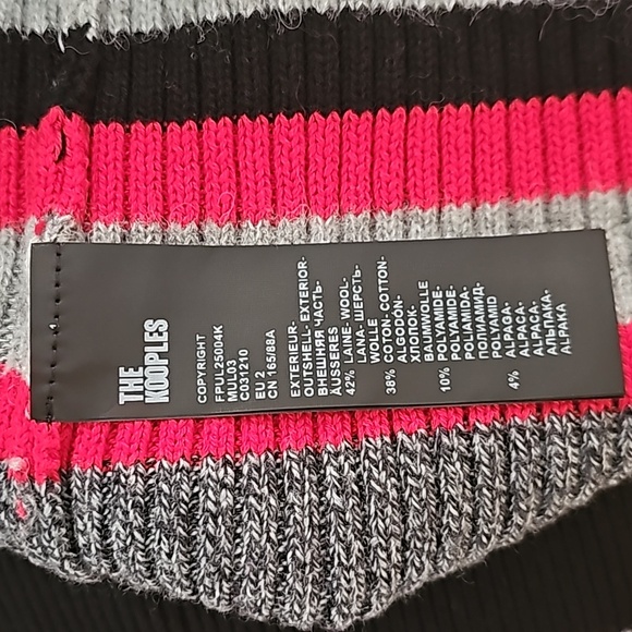 NWOT THE KOOPLES Multicolored Striped Wool Blend Crew-neck Ribbed Sweater Size M - Picture 15 of 15